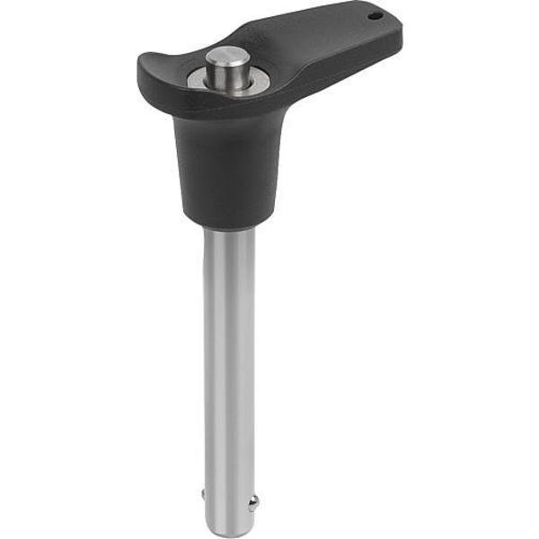 Ball Lock Pins with L-grip, self-locking, Kipp, Mfr#: K0792.104712080